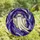 Art Lovers' Whimsical Stained Glass Ghost Intricate Purple Violet Periwinkle Blue Mosaic Stained Glass Suncatcher - 4