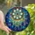 Women's Intricate Stained Glass Dreamcatcher Celestial Feather Art Amber Teal Pattern Stained Glass Suncatcher - 1
