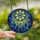Women's Intricate Stained Glass Dreamcatcher Celestial Feather Art Amber Teal Pattern Stained Glass Suncatcher - 2
