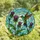 Nature Lovers' Iridescent Hummingbird Thistle Tiffany Stained Glass Purple Pink Green Jewel Tone Mosaic Stained Glass Suncatcher - 4