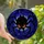 Gothic Art Admirers' Menacing Spider Stained Glass Jewel Tone Black Fiery Orange Royal Purple Mosaic Night Sky Stained Glass Suncatcher - 1