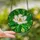 Nature Lovers' Tiffany Stained Glass White Magnolia Emerald Green Botanical Mosaic Stained Glass Suncatcher - 2