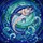 Coastal Lifestyle Fans' Vibrant Tiffany Stained Glass Tuna Leaping Ocean Currents Teal Blue Pink Mosaic Stained Glass Suncatcher - 7