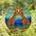 Wildlife Art Enthusiasts' Tiffany Style Stained Glass Giraffe Nuzzle Landscape Blue Orange Stained Glass Suncatcher - 4