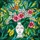 Art Lovers' Vibrant Tiffany Stained Glass Tropical Floral Vase Art with Emerald Green, Aqua, Pink, Orange Tones Stained Glass Suncatcher - 7
