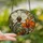 Nature Lovers' Vibrant Stained Glass Orchid Floral Mosaic Jewel Tones Amber Orange Teal Stained Glass Suncatcher - 2