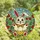Whimsical Art Lovers' Tiffany Stained Glass Intricate Spring Bunny Red Yellow Polka Dot Floral Meadow Stained Glass Suncatcher - 4
