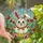 Whimsical Art Lovers' Tiffany Stained Glass Intricate Spring Bunny Red Yellow Polka Dot Floral Meadow Stained Glass Suncatcher - 1