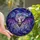 Gothic Fantasy Enthusiasts' Tiffany Style Whimsical Bat Skull Royal Purple Mosaic Stained Glass Suncatcher - 1