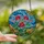 Art Lovers' Vibrant Pink Lily Tiffany Stained Glass Floral Emerald Sky Mosaic Stained Glass Suncatcher - 2