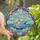 Whimsical Art Lovers' Intricate Tiffany Stained Glass Bird Mosaic with Purple Teal Gold Jewel Tones Stained Glass Suncatcher - 1