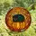 Cat Lovers' Amber Teal Stained Glass Feline Pumpkin Book Leaf Mosaic Stained Glass Suncatcher - 4