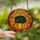Cat Lovers' Amber Teal Stained Glass Feline Pumpkin Book Leaf Mosaic Stained Glass Suncatcher - 2