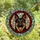 German Shepherd Lovers' Tiffany Style Stained Glass Black Tan Dog Smiling Portrait Red Frame Light Blue Green Mosaic Stained Glass Suncatcher - tw_Lki-xvS
