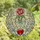 Elegance Seekers' Intricate Tiffany Stained Glass Pink Rose Blue Bow Red Heart Cascade Ethereal Mosaic Stained Glass Suncatcher - 4