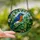 Nature Lovers' Intricate Stained Glass Eastern Bluebird Cobalt Blue Orange Amber Leaf Forest Green Mosaic Art Stained Glass Suncatcher - 2