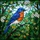 Nature Lovers' Intricate Stained Glass Eastern Bluebird Cobalt Blue Orange Amber Leaf Forest Green Mosaic Art Stained Glass Suncatcher - 7