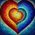 Art Lovers' Glowing Tiffany Glass Heart Mosaic Swirl Yellow Orange Red Teal Indigo Stained Glass Suncatcher - 7