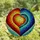 Art Lovers' Glowing Tiffany Glass Heart Mosaic Swirl Yellow Orange Red Teal Indigo Stained Glass Suncatcher - 4