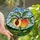 Art Lovers' Tiffany Style Stained Glass Peach Orange Green Vibrant Jewel Tone Botanical Mosaic Stained Glass Suncatcher - 1