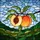 Art Lovers' Tiffany Style Stained Glass Peach Orange Green Vibrant Jewel Tone Botanical Mosaic Stained Glass Suncatcher - 7