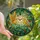 Nature Lovers' Tiffany Stained Glass Golden Birds & Berries Teal Foliage Mosaic Art Stained Glass Suncatcher - 1