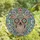 Intricate Design Enthusiasts' Stained Glass Sugar Skull Floral Wreath Pastel Jewel Tone Mosaic Stained Glass Suncatcher - 4