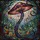 Fantasy Art Lovers' Tiffany Stained Glass Whimsical Mushroom Mystical Forest Mosaic in Iridescent Purple Teal Violet Stained Glass Suncatcher - 7