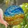 Vibrant Art Lovers' Tiffany Stained Glass Wavy Sky Blue Golden Yellow Mosaic Pattern Stained Glass Suncatcher - 1