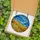 Vibrant Art Lovers' Tiffany Stained Glass Wavy Sky Blue Golden Yellow Mosaic Pattern Stained Glass Suncatcher - 5