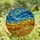 Vibrant Art Lovers' Tiffany Stained Glass Wavy Sky Blue Golden Yellow Mosaic Pattern Stained Glass Suncatcher - 4