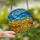 Vibrant Art Lovers' Tiffany Stained Glass Wavy Sky Blue Golden Yellow Mosaic Pattern Stained Glass Suncatcher - 2
