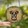 Boxer Dog Lovers' Intricate Stained Glass Boxer Portrait Fawn Amber Blue Swirls Stained Glass Suncatcher - 2
