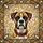 Boxer Dog Lovers' Intricate Stained Glass Boxer Portrait Fawn Amber Blue Swirls Stained Glass Suncatcher - 7