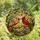 Nature Lovers' Vibrant Stained Glass Cardinal Pair Feeding Berries, Tiffany Style Intricate Mosaic Garden, Jewel Tones Stained Glass Suncatcher - O14s7eaaXe
