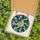Art Lovers' Glowing Tiffany Stained Glass Nautilus Cross-Section Teal Aqua Copper Mosaic Stained Glass Suncatcher - 5