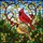 Nature Lovers' Intricate Stained Glass Cardinal Pair Jewel Tone Woodland Mosaic Art Stained Glass Suncatcher - 7