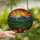 Nature Lovers' Radiant Stained Glass Sun Mountain Forest Landscape Jewel Tone Mosaic Pattern Stained Glass Suncatcher - 2