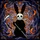 Fantasy Art Enthusiasts' Opaque Black Rabbit Skull Face Silver Scythe Tiffany Style Jewel Tone Nocturnal Stained Glass Mosaic Stained Glass Suncatcher - 7