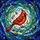 Nature Lovers' Vibrant Red Cardinal Tiffany Stained Glass Mosaic Art with Silver Branches, Translucent Jewel Tones, Blue Green Swirling Patterns Stained Glass Suncatcher - 7