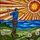 Golf Enthusiasts' Vibrant Tiffany Stained Glass Golfer Radiant Sun Ocean Mosaic Art Orange Blue Green Stained Glass Suncatcher - 7