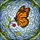 Art Lovers' Vibrant Orange Black Monarch Butterfly Stained Glass Tiffany Style Mosaic Blue Swirls Ruby Red Leaves Stained Glass Suncatcher - 7