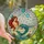 Fantasy Art Lovers' Tiffany Stained Glass Mermaid Bathtub Jewel Tone Teal Emerald Gold Mosaic Stained Glass Suncatcher - wLewCRqvCz