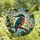 Art Enthusiasts' Intricate Stained Glass Kingfisher Bird Blue Orange Floral Pattern Stained Glass Suncatcher - 4