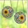 Nature Lovers' Stained Glass Tufted Bird Sunflower Emerald Blue Orange Floral Mosaic Pattern Tiffany Jewel Tones Stained Glass Suncatcher - 3