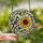 Nature Lovers' Stained Glass Tufted Bird Sunflower Emerald Blue Orange Floral Mosaic Pattern Tiffany Jewel Tones Stained Glass Suncatcher - 2