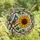 Nature Lovers' Stained Glass Tufted Bird Sunflower Emerald Blue Orange Floral Mosaic Pattern Tiffany Jewel Tones Stained Glass Suncatcher - 4