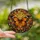 Art Enthusiasts' Tiffany Style Stained Glass Butterfly & Lush Garden Mosaic in Amber, Orange, Ruby Red Stained Glass Suncatcher - 2