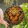 Art Enthusiasts' Tiffany Style Stained Glass Butterfly & Lush Garden Mosaic in Amber, Orange, Ruby Red Stained Glass Suncatcher - 1