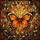 Art Enthusiasts' Tiffany Style Stained Glass Butterfly & Lush Garden Mosaic in Amber, Orange, Ruby Red Stained Glass Suncatcher - 7